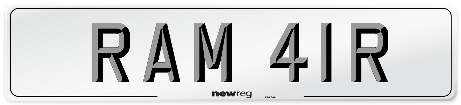 RAM 41R Number Plate from New Reg